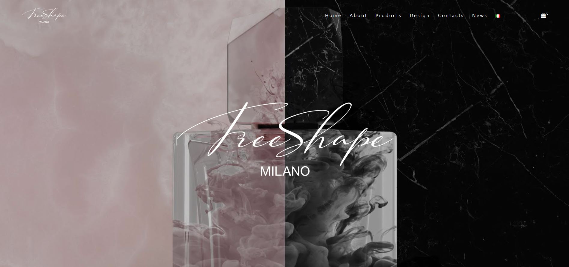 Freeshape website homepage screenshot, exclusive perfumes selling site