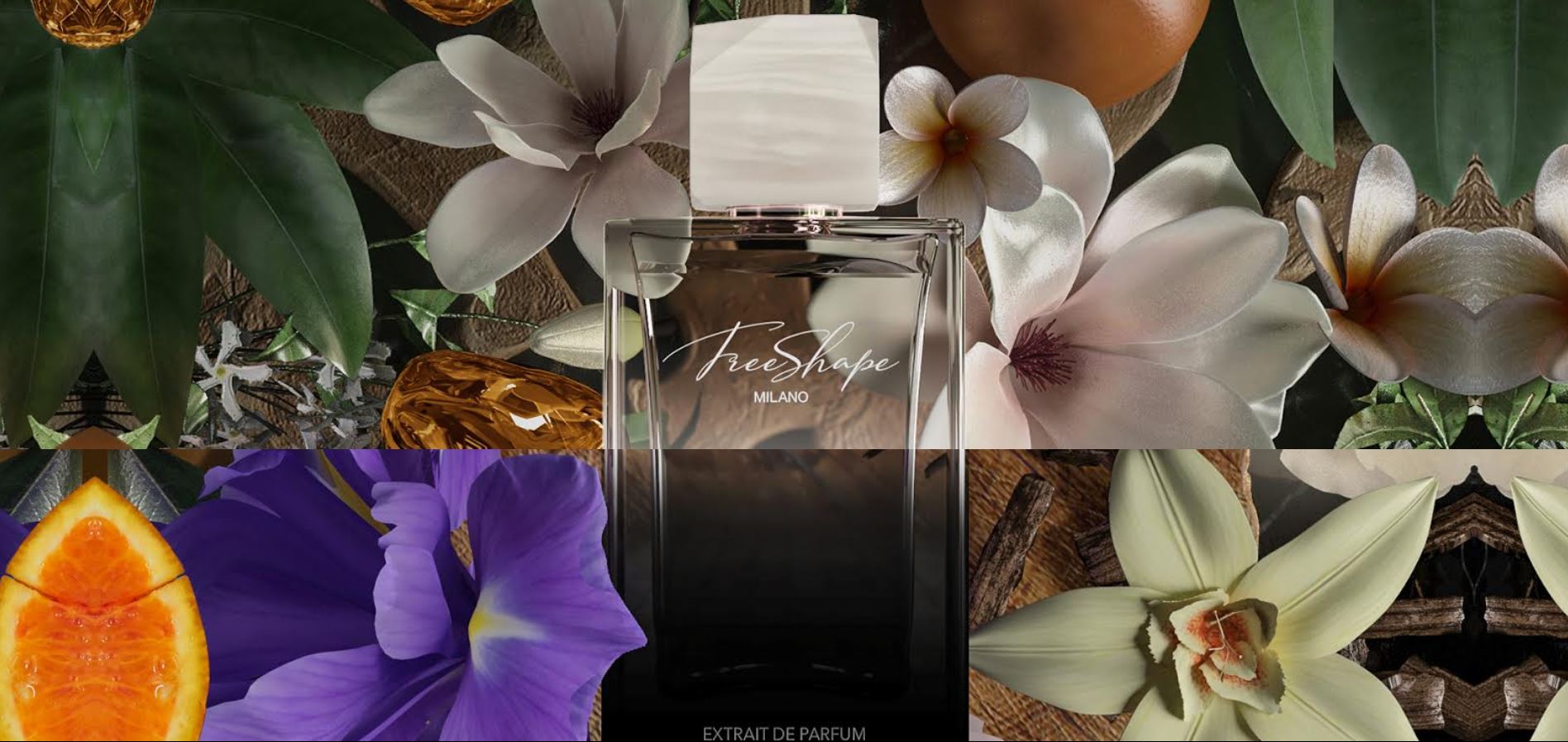 Freeshape website products screenshot, exclusive perfumes selling site